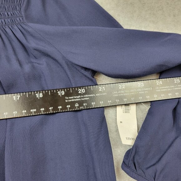 Old Navy Dress Womens Medium Blue Long Sleeve Smocked Chambray New - Picture 6 of 16